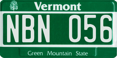 VT license plate NBN056