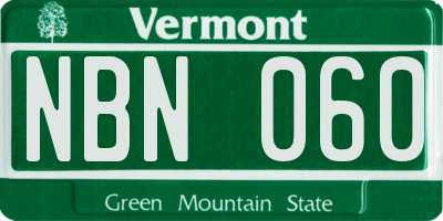 VT license plate NBN060