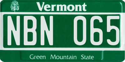 VT license plate NBN065