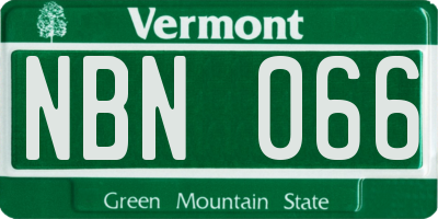 VT license plate NBN066