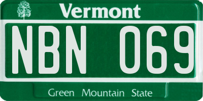 VT license plate NBN069