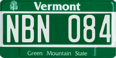 VT license plate NBN084