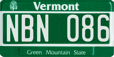 VT license plate NBN086