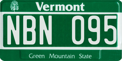 VT license plate NBN095