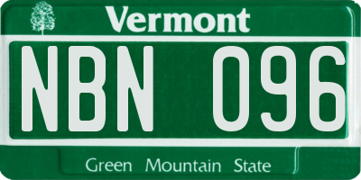 VT license plate NBN096