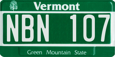 VT license plate NBN107