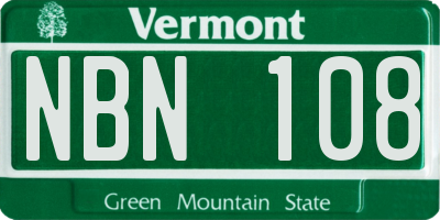 VT license plate NBN108