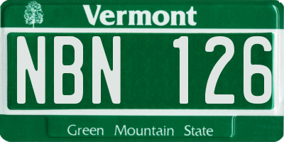 VT license plate NBN126