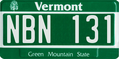 VT license plate NBN131