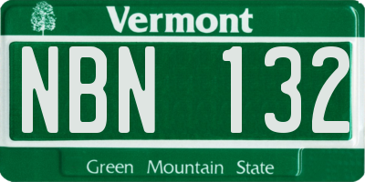 VT license plate NBN132