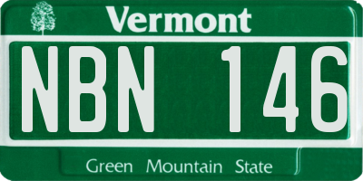 VT license plate NBN146