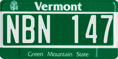 VT license plate NBN147
