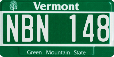 VT license plate NBN148