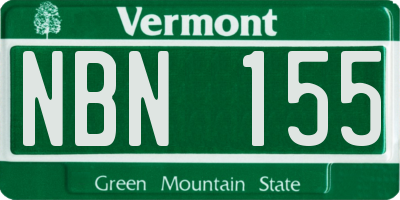 VT license plate NBN155