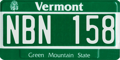 VT license plate NBN158