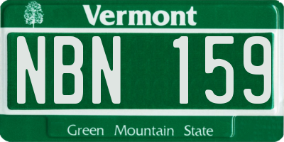 VT license plate NBN159