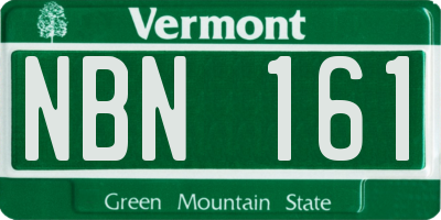 VT license plate NBN161