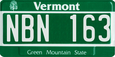 VT license plate NBN163
