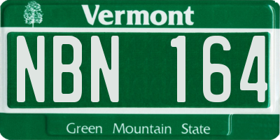VT license plate NBN164