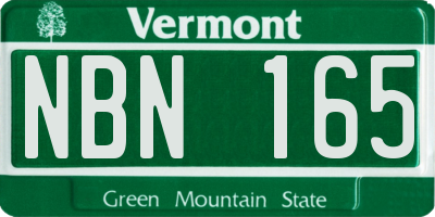 VT license plate NBN165