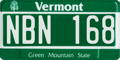 VT license plate NBN168