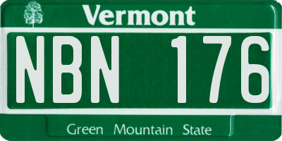 VT license plate NBN176