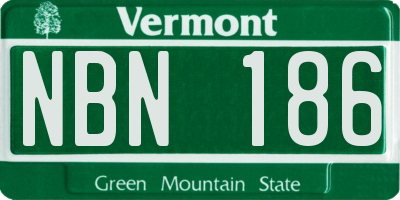 VT license plate NBN186