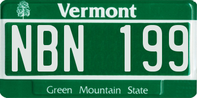 VT license plate NBN199