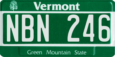VT license plate NBN246