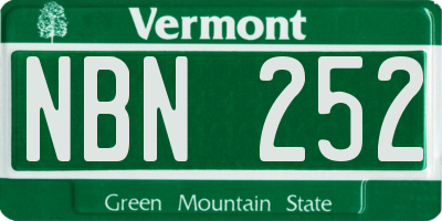 VT license plate NBN252