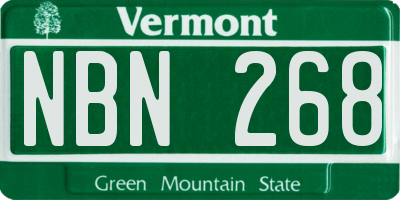 VT license plate NBN268