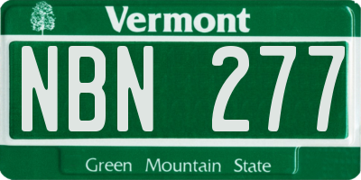 VT license plate NBN277
