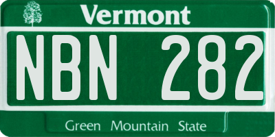 VT license plate NBN282