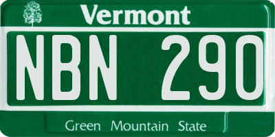 VT license plate NBN290