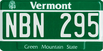 VT license plate NBN295