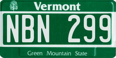 VT license plate NBN299