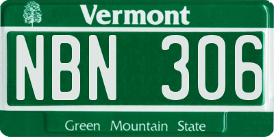 VT license plate NBN306