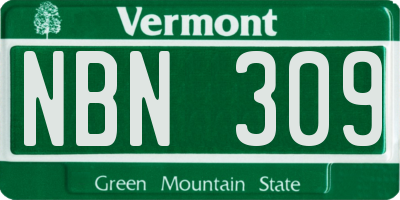 VT license plate NBN309