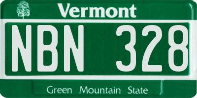 VT license plate NBN328