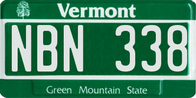 VT license plate NBN338