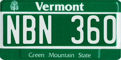 VT license plate NBN360