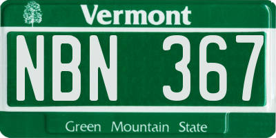 VT license plate NBN367