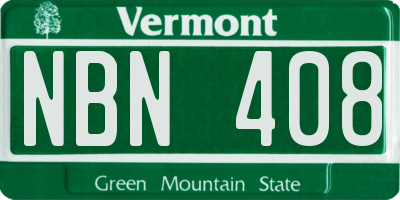 VT license plate NBN408