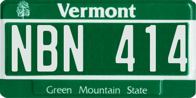 VT license plate NBN414