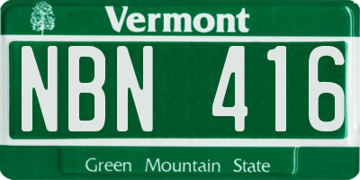 VT license plate NBN416