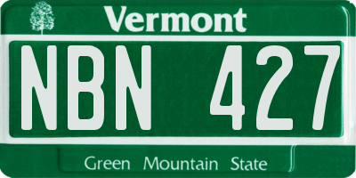 VT license plate NBN427