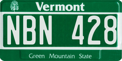 VT license plate NBN428