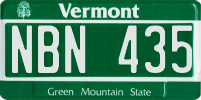VT license plate NBN435