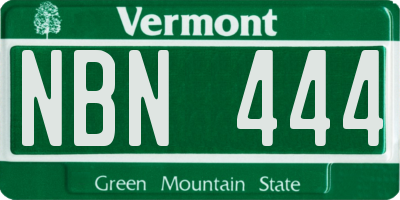 VT license plate NBN444