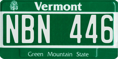 VT license plate NBN446
